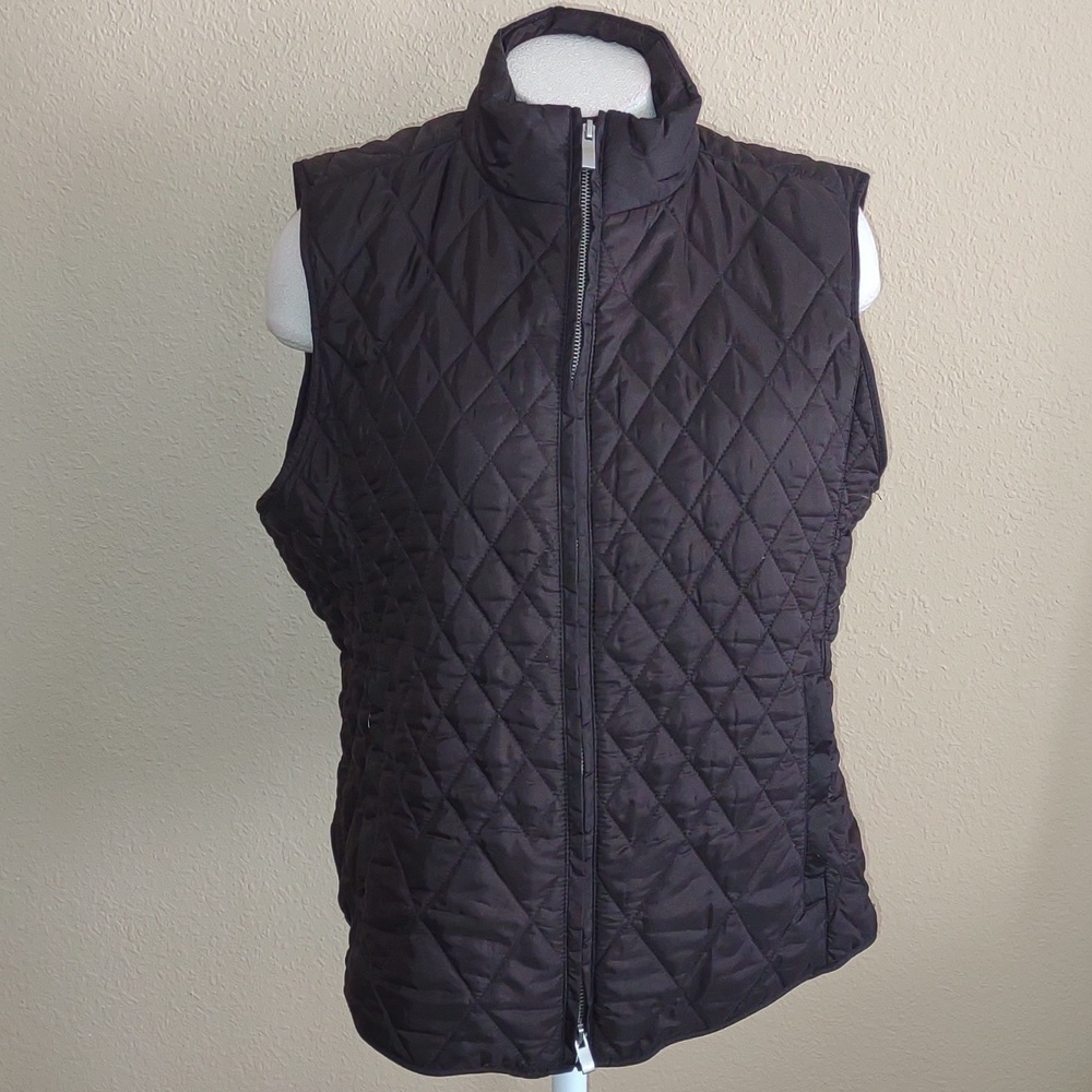 Talbots Diamond Quilted Full Zip Vest Size L